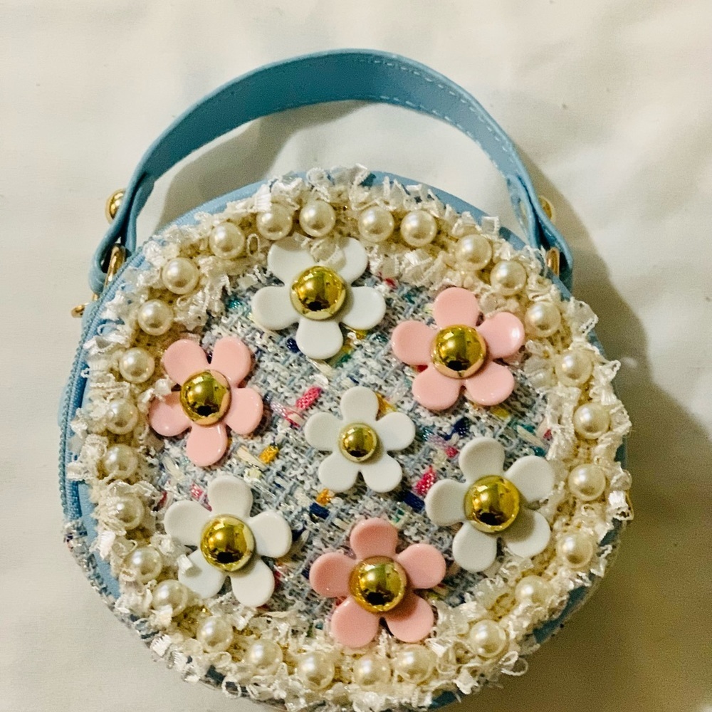 Girls, mini Crossbody PU Leather and Tweed design. - Picture 2 of 9